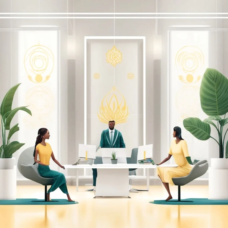 Business owner meditating with guidance